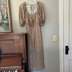 Bohme Brown Floral Long Sleeve Dress